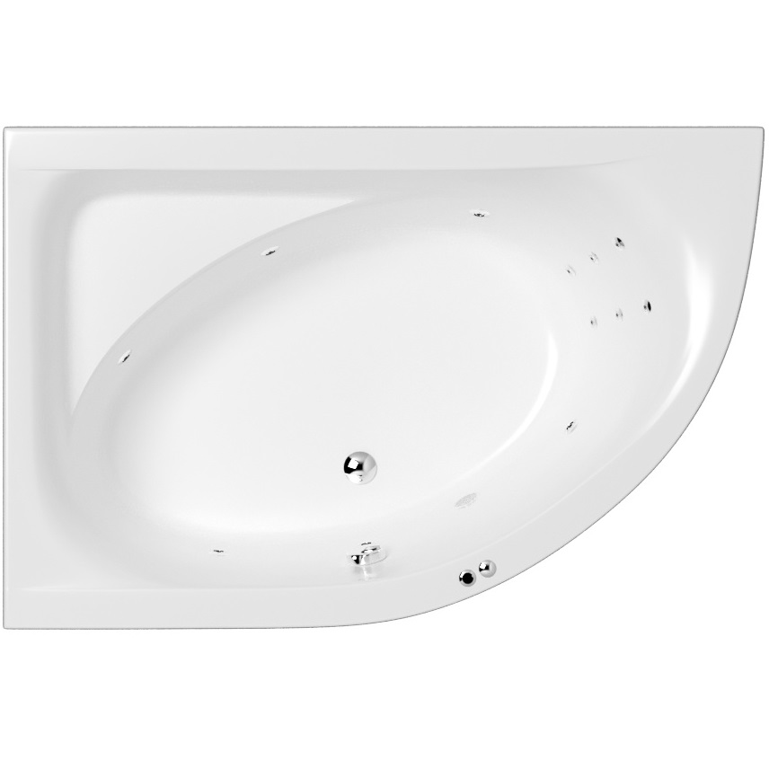 Ванна гидромассажная Whitecross Aquarella LINE 0108.170110.100.LINE.CR 170x110 (белый глянцевый, хром), каркас, слив-перелив, левая