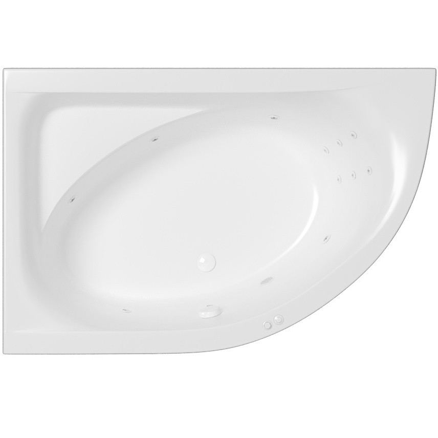 Ванна гидромассажная Whitecross Aquarella LINE 0108.170110.100.LINE.WH 170x110 (белый глянцевый), каркас, слив-перелив, левая