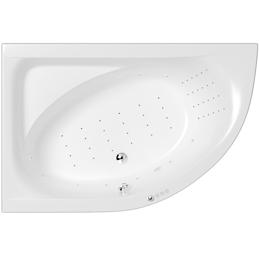 Ванна гидромассажная Whitecross Aquarella NANO 0108.170110.100.NANO.CR 170x110 (белый глянцевый, хром), каркас, слив-перелив, левая