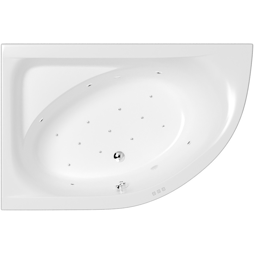 Ванна гидромассажная Whitecross Aquarella RELAX 0108.170110.100.RELAX.CR 170x110 (белый глянцевый, хром), каркас, слив-перелив, левая
