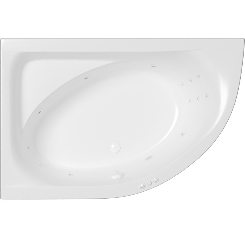 Ванна гидромассажная Whitecross Aquarella SMART 0108.170110.100.SMART.WH 170x110 (белый глянцевый), каркас, слив-перелив, левая