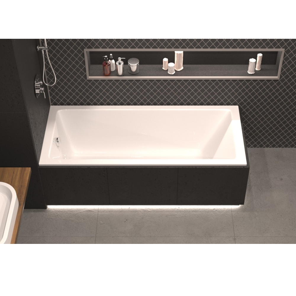 Ванна встраиваемая акриловая Whitecross Wave Slim 0111.140070.100 140x70 (белый глянцевый), без слива-перелива
