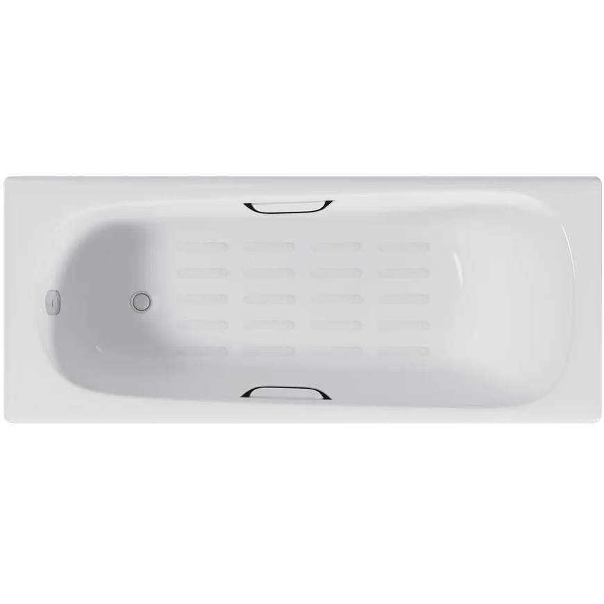 Ванна чугунная Delice Continental DLR230613R-AS 170х70 (белый), встраиваемая с антискользящим покрытием и отверстиями под ручки