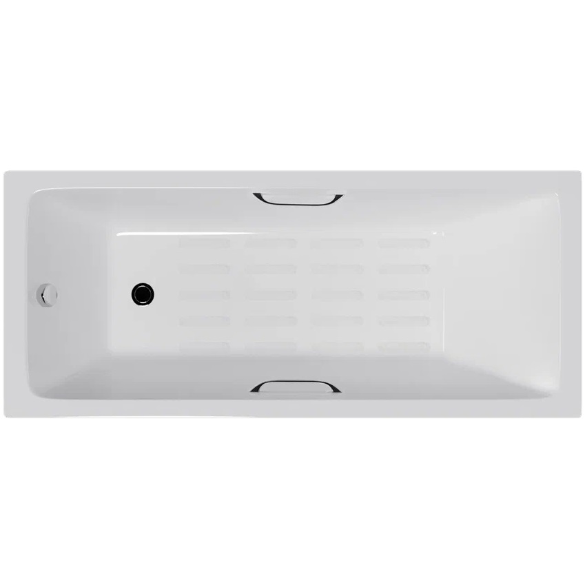 Ванна чугунная Delice Level DLR230602R-AS 170х75 (белый), встраиваемая с антискользящим покрытием и отверстиями под ручки