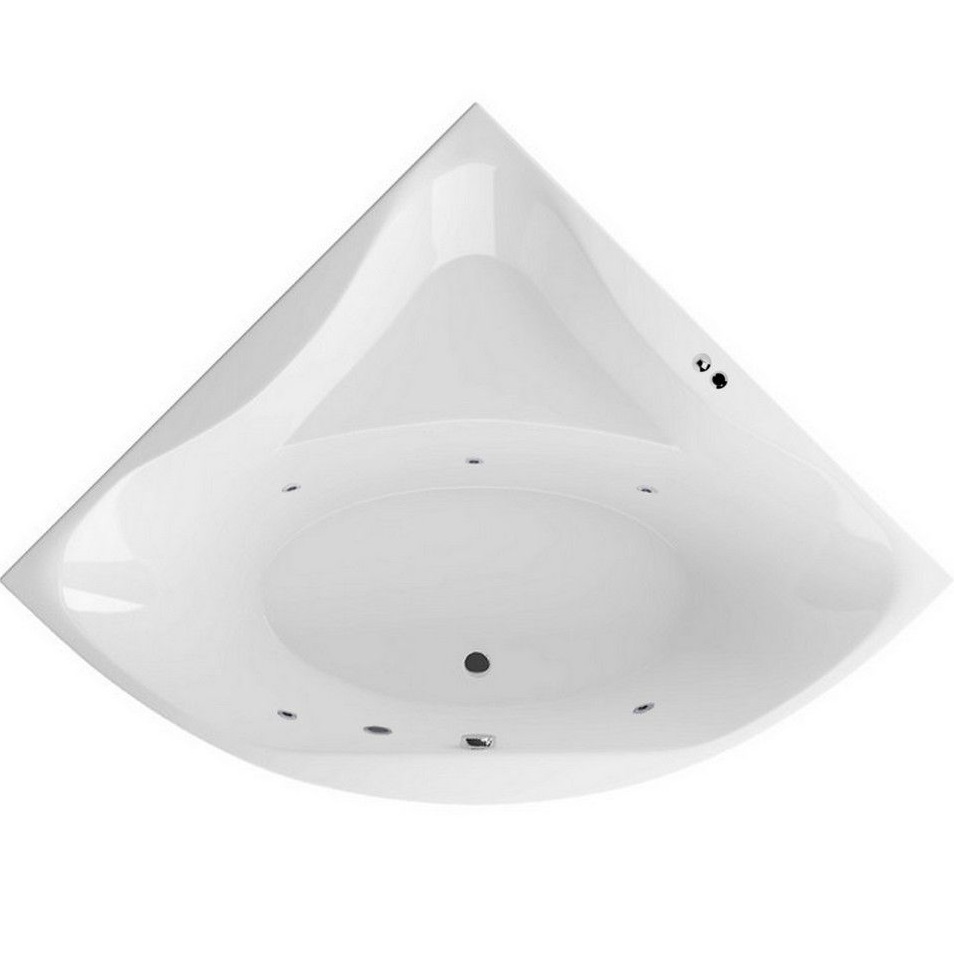 Ванна гидромассажная акриловая Excellent Glamour SOFT WAEX.GLA15.SOFT.CR 150x150 (белый глянцевый, хром), каркас, слив-перелив