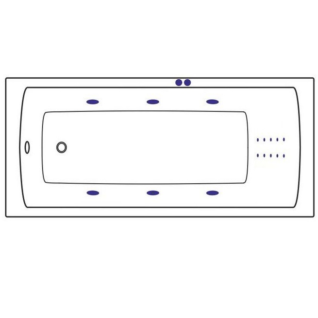 Ванна гидромассажная Excellent Aquaria Line Nano WAEX.AQU14.LINENANO.GL 140x70 (золото), на каркасе, со сливом-переливом