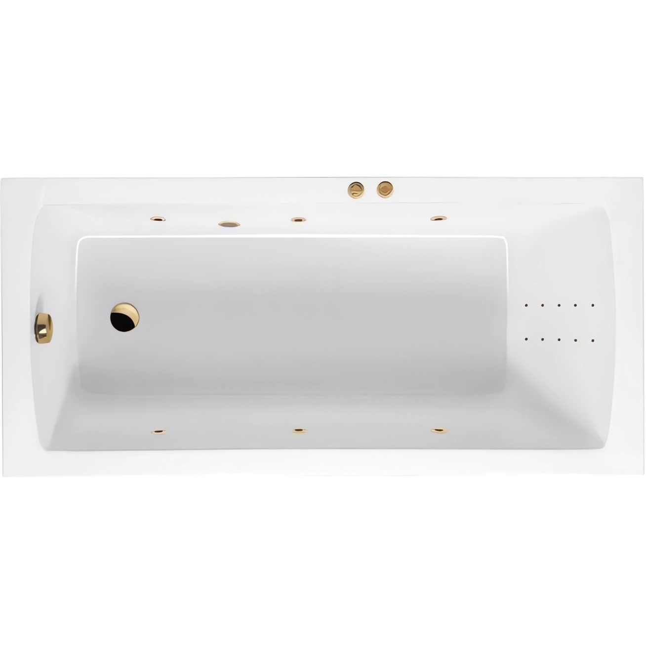 Ванна гидромассажная Excellent Aquaria Line Nano WAEX.AQU17.LINENANO.GL 170x75 (золото), на каркасе, со сливом-переливом