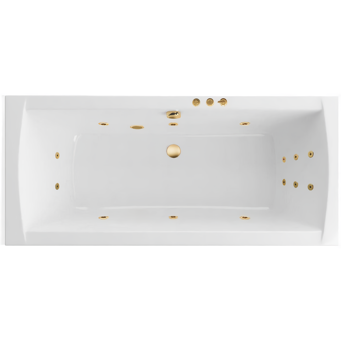 Ванна гидромассажная Excellent Aquaria Lux Slim Smart WAEX.AQU18S.SMART.GL 180x80 (золото), на каркасе, со сливом-переливом