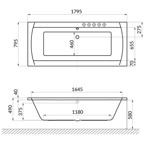 Ванна гидромассажная Excellent Aquaria Lux Ultra WAEX.AQU18.ULTRA.WH 180x80 (белый), на каркасе, со сливом-переливом