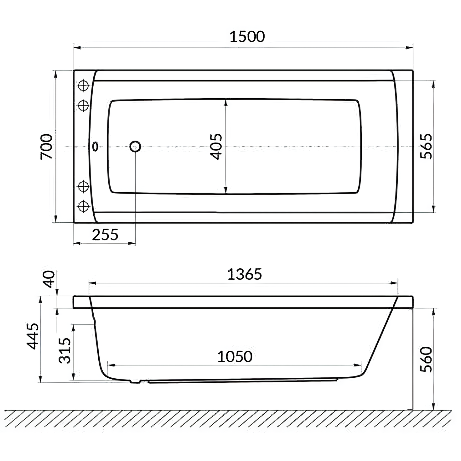 Ванна гидромассажная Excellent Aquaria Relax WAEX.AQU15.RELAX.WH 150x70 (белый), на каркасе, со сливом-переливом