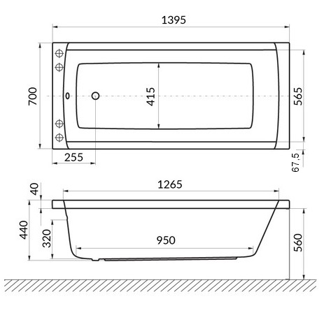 Ванна гидромассажная Excellent Aquaria Smart Nano WAEX.AQU14.SMARTNANO.CR 140x70 (хром), на каркасе, со сливом-переливом