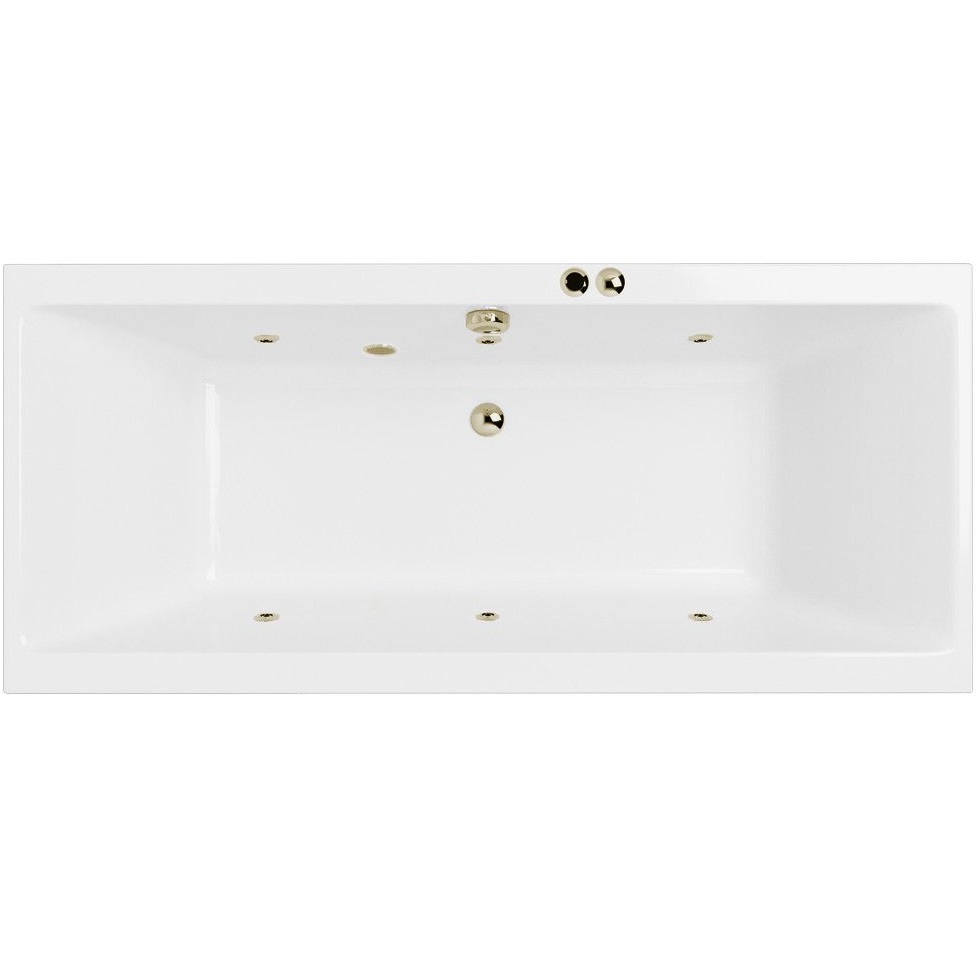Ванна гидромассажная Excellent Pryzmat Slim SOFT WAEX.PRY16S.SOFT.BR 160x75 (белый глянцевый, золотой), каркас, слив-перелив