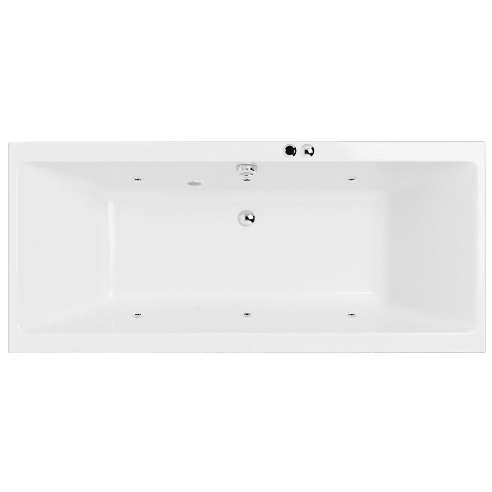 Ванна гидромассажная Excellent Pryzmat Slim SOFT WAEX.PRY18S.SOFT.CR 180x80 (белый глянцевый, хром), каркас, слив-перелив