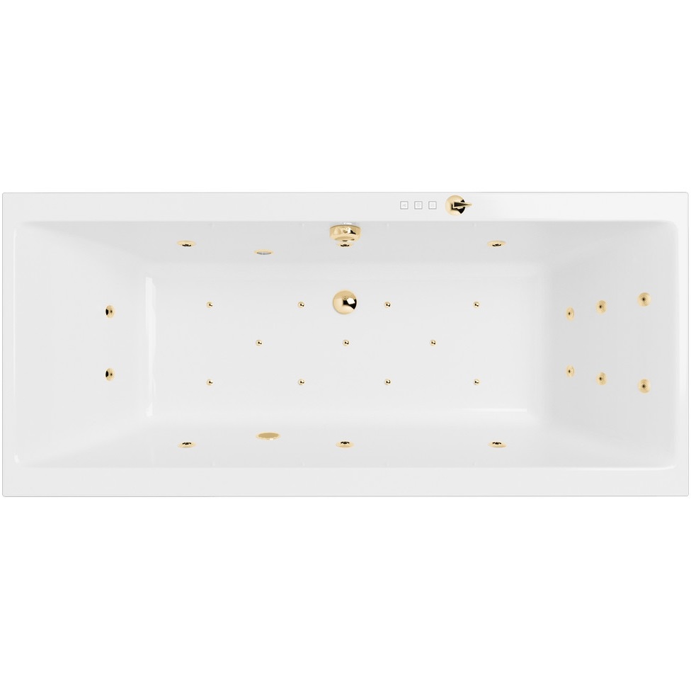 Ванна гидромассажная Excellent Pryzmat ULTRA WAEX.PRY18.ULTRA.GL 180x80 (белый глянцевый, золотой), каркас, слив-перелив