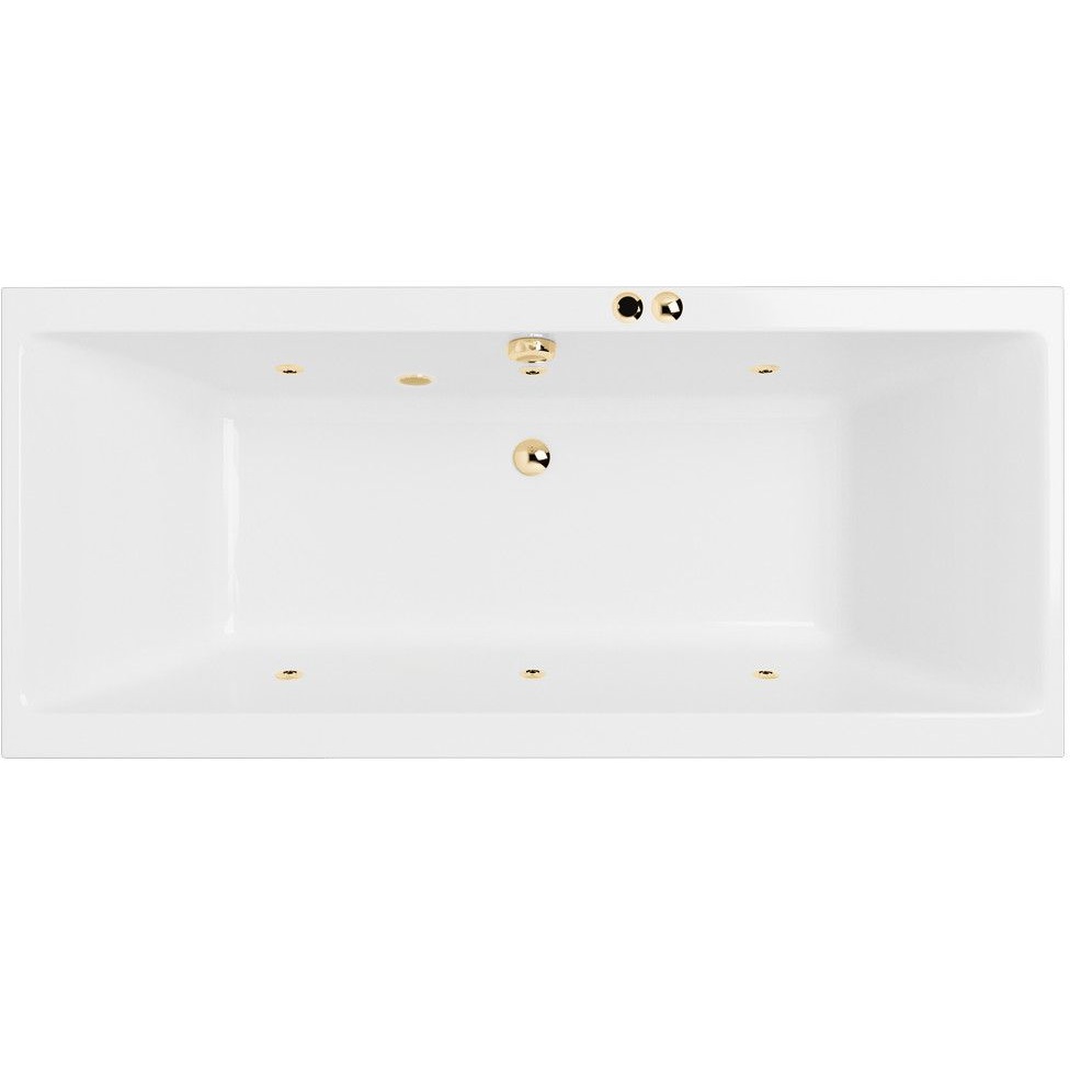 Ванна гидромассажная Excellent Pryzmat SOFT WAEX.PRY19.SOFT.GL 190x90 (белый глянцевый, золотой),  каркас, слив-перелив