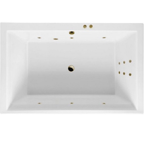 Ванна гидромассажная пристенная Excellent Crown Lux LINE WAEX.CRO19.LINE.BR 190x120 (бронза, белый), каркас, слив-перелив
