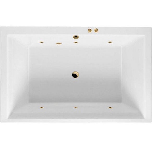 Ванна гидромассажная пристенная Excellent Crown Lux SOFT WAEX.CRO19.SOFT.GL 190x120 (золотой, белый), каркас, слив-перелив