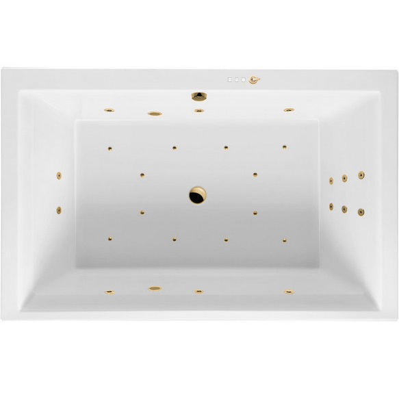 Ванна гидромассажная пристенная Excellent Crown Lux ULTRA WAEX.CRO19.ULTRA.GL 190x120 (золотой, белый), каркас, слив-перелив