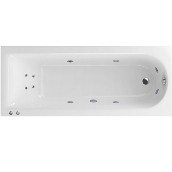 Ванна гидромассажная встраиваемая Excellent Aurum Slim HYDRO+ WAEX.AUR15S.HYDRO+.CR 150x70 (белый глянцевый, хром), каркас, слив-перелив