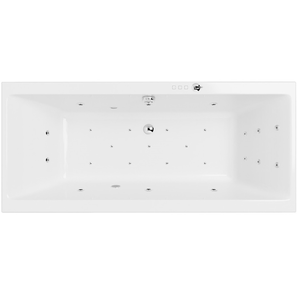 Ванна гидромассажная встраиваемая Excellent Pryzmat Slim ULTRA WAEX.PRY18S.ULTRA.CR 180x80 (белый глянцевый, хром), каркас, слив-перелив