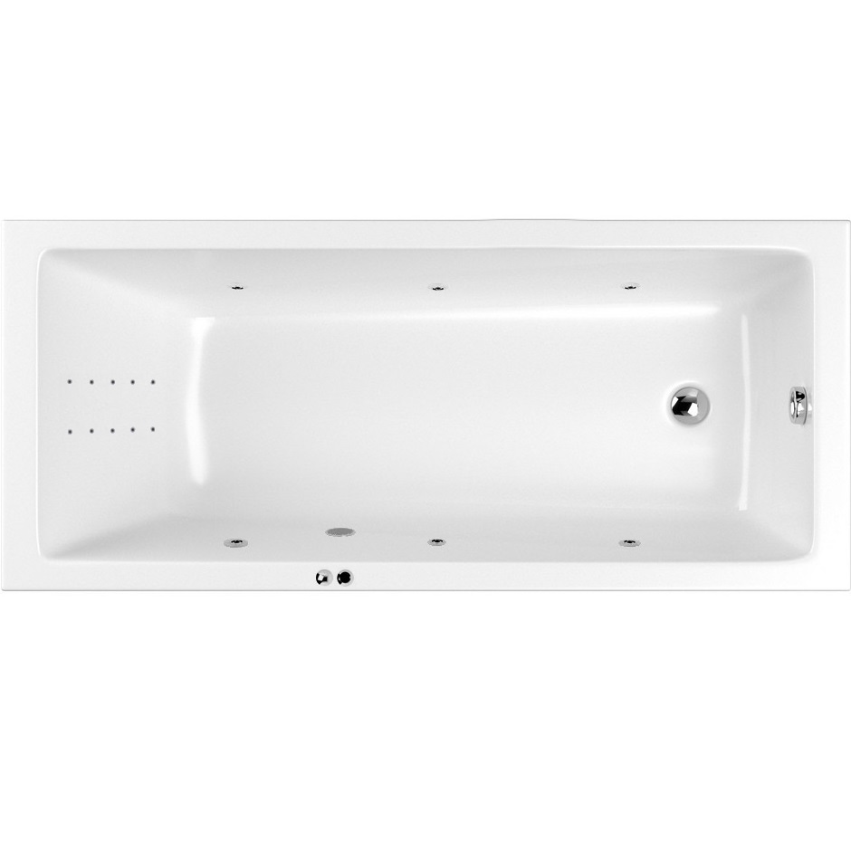 Ванна гидромассажная Whitecross Wave LINE NANO 0101.160070.100.LINENANO.CR 160x70 (хром, белый), каркас, слив-перелив