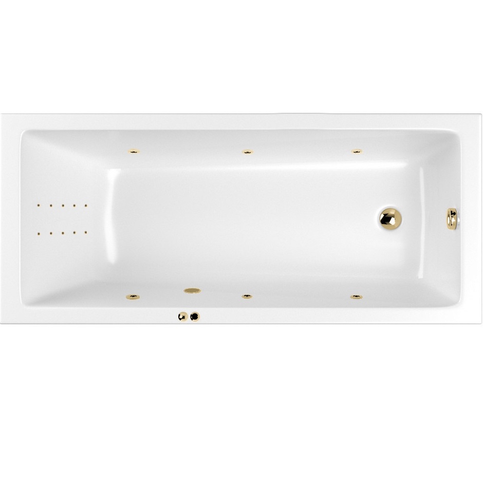 Ванна гидромассажная Whitecross Wave LINE NANO 0101.170075.100.LINENANO.GL 170x75 (золотой, белый), каркас, слив-перелив