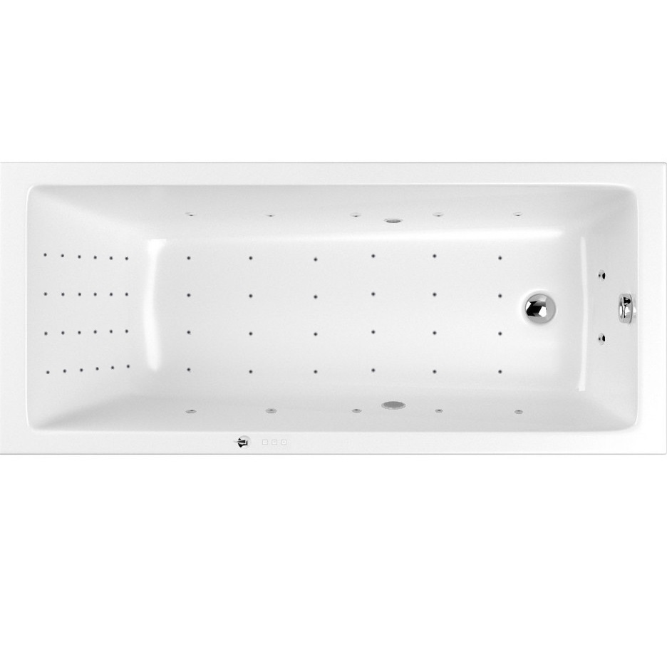 Ванна гидромассажная встраиваемая Whitecross Wave Slim NANO 0111.160080.100.NANO.CR 160x80 (хром, белый), каркас, слив-перелив
