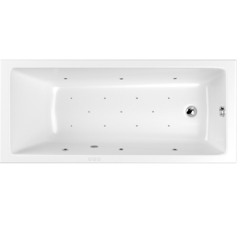 Ванна гидромассажная встраиваемая Whitecross Wave Slim RELAX 0111.160070.100.RELAX.CR 160x70 (хром, белый), каркас, слив-перелив