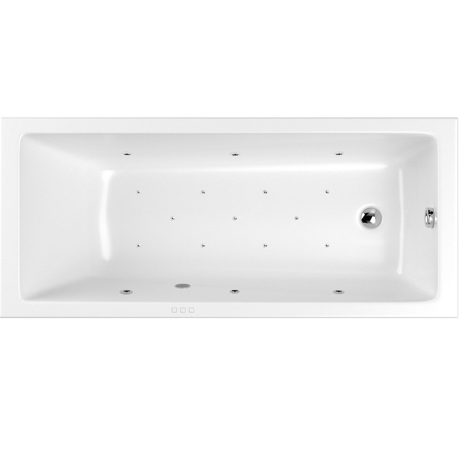 Ванна гидромассажная встраиваемая Whitecross Wave Slim RELAX 0111.160080.100.RELAX.CR 160x80 (хром, белый), каркас, слив-перелив