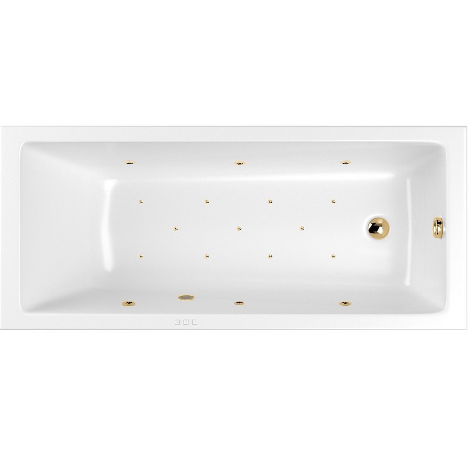 Ванна гидромассажная встраиваемая Whitecross Wave Slim RELAX 0111.160080.100.RELAX.GL 160x80 (золотой, белый), каркас, слив-перелив
