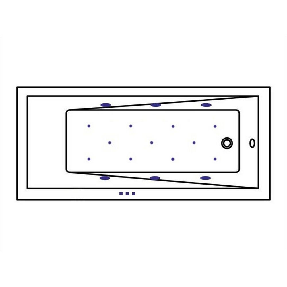 Ванна гидромассажная пристенная Whitecross Wave RELAX 0101.160080.100.RELAX.GL 160x80 (золотой, белый), каркас, слив-перелив