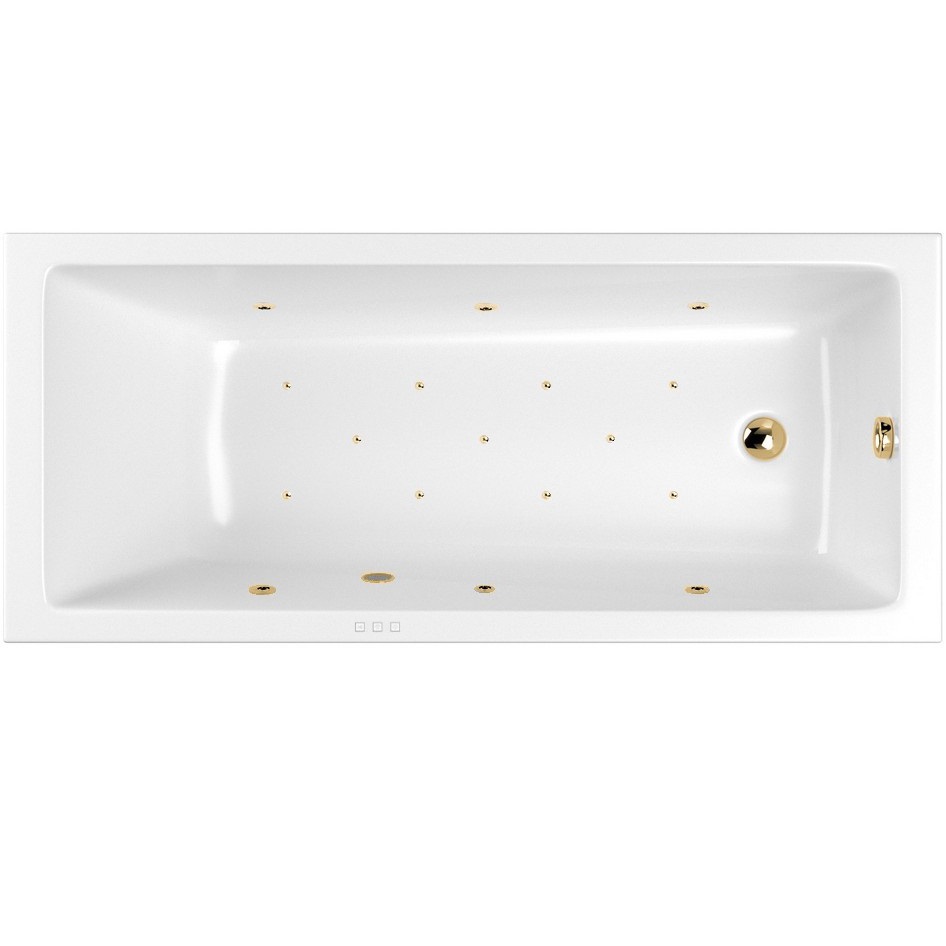 Ванна гидромассажная встраиваемая Whitecross Wave Slim RELAX 0111.170075.100.RELAX.GL 170x75 (золотой, белый), каркас, слив-перелив