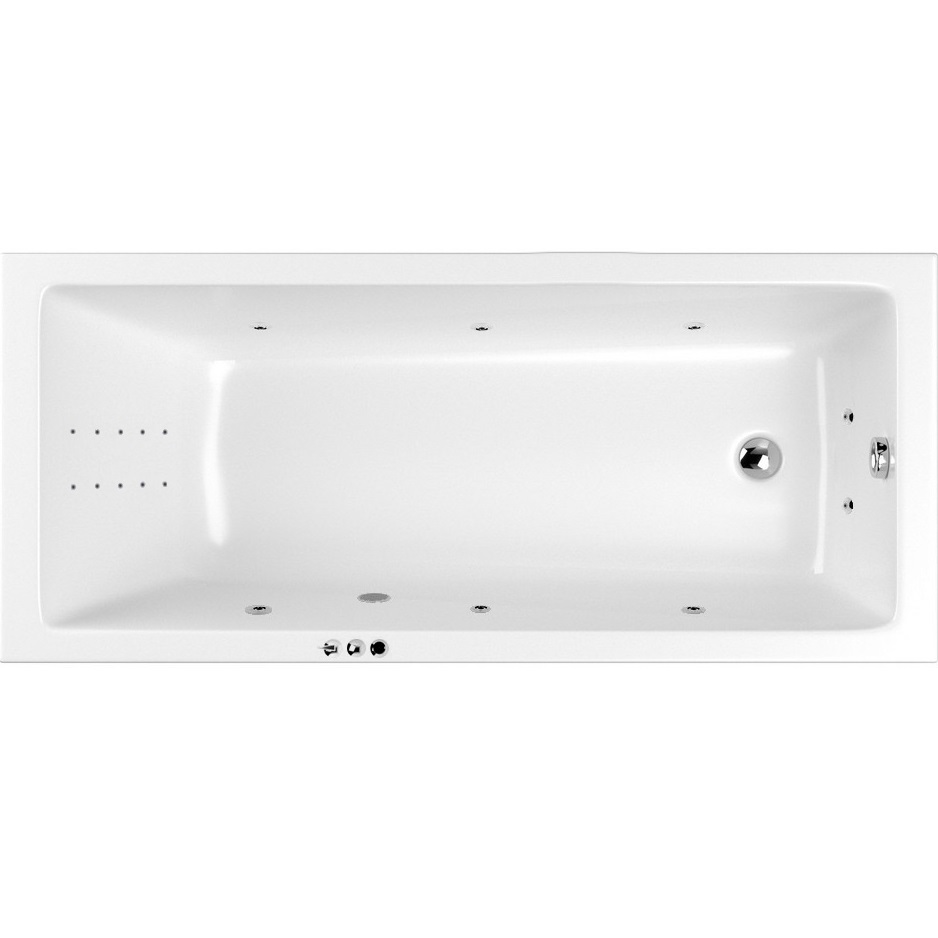 Ванна гидромассажная встраиваемая Whitecross Wave Slim SMART NANO 0111.170070.100.SMARTNANO.CR 170x70 (хром, белый), каркас, слив-перелив