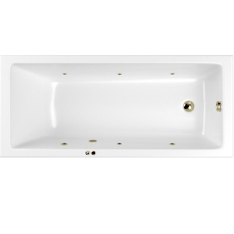 Ванна гидромассажная встраиваемая Whitecross Wave Slim SOFT 0111.150070.100.SOFT.BR 150x70 (белый глянцевый, бронза), каркас, слив-перелив