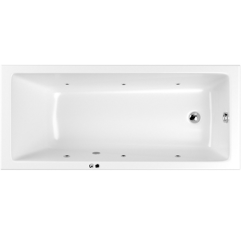 Ванна гидромассажная встраиваемая Whitecross Wave Slim SOFT 0111.150070.100.SOFT.CR 150x70 (белый глянцевый, хром), каркас, слив-перелив