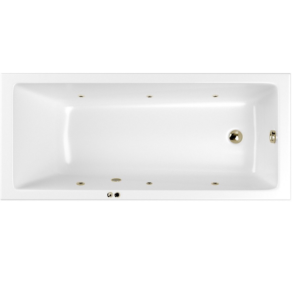 Ванна гидромассажная встраиваемая Whitecross Wave Slim SOFT 0111.170070.100.SOFT.BR 170x70 (белый глянцевый, бронза), каркас, слив-перелив