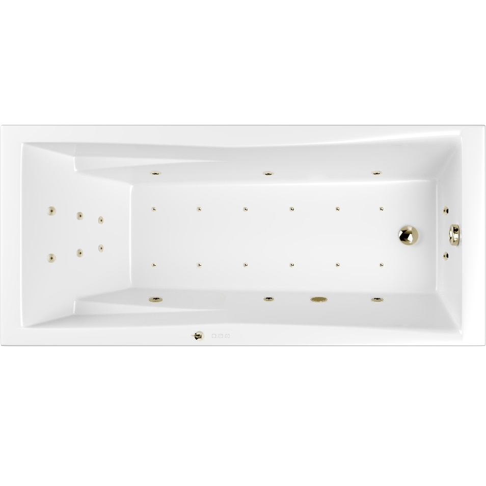 Ванна гидромассажная Whitecross Palace ULTRA 0104.180080.100.ULTRA.BR 180x80 (белый глянцевый, бронза), каркас, слив-перелив