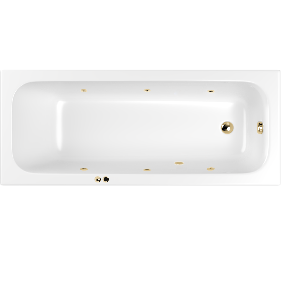 Ванна гидромассажная Whitecross Vibe SOFT 0105.180075.100.SOFT.GL 180x75 (золотой, белый), каркас, слив-перелив