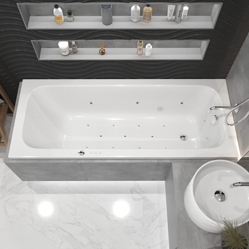 Ванна гидромассажная Whitecross Vibe ULTRA NANO 0105.170070.100.ULTRANANO.CR 170x70 (белый глянцевый, хром), каркас, слив-перелив
