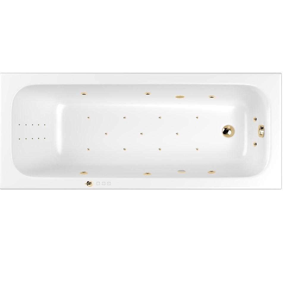 Ванна гидромассажная Whitecross Vibe ULTRA NANO 0105.170070.100.ULTRANANO.GL 170x70 (белый глянцевый, золотой), каркас, слив-перелив