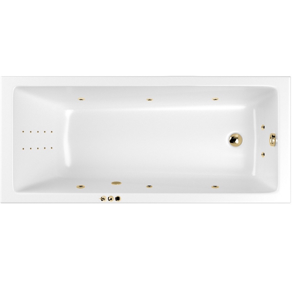Ванна гидромассажная Whitecross Wave SMART NANO 0101.150070.100.SMARTNANO.GL 150x70 (золотой, белый), каркас, слив-перелив