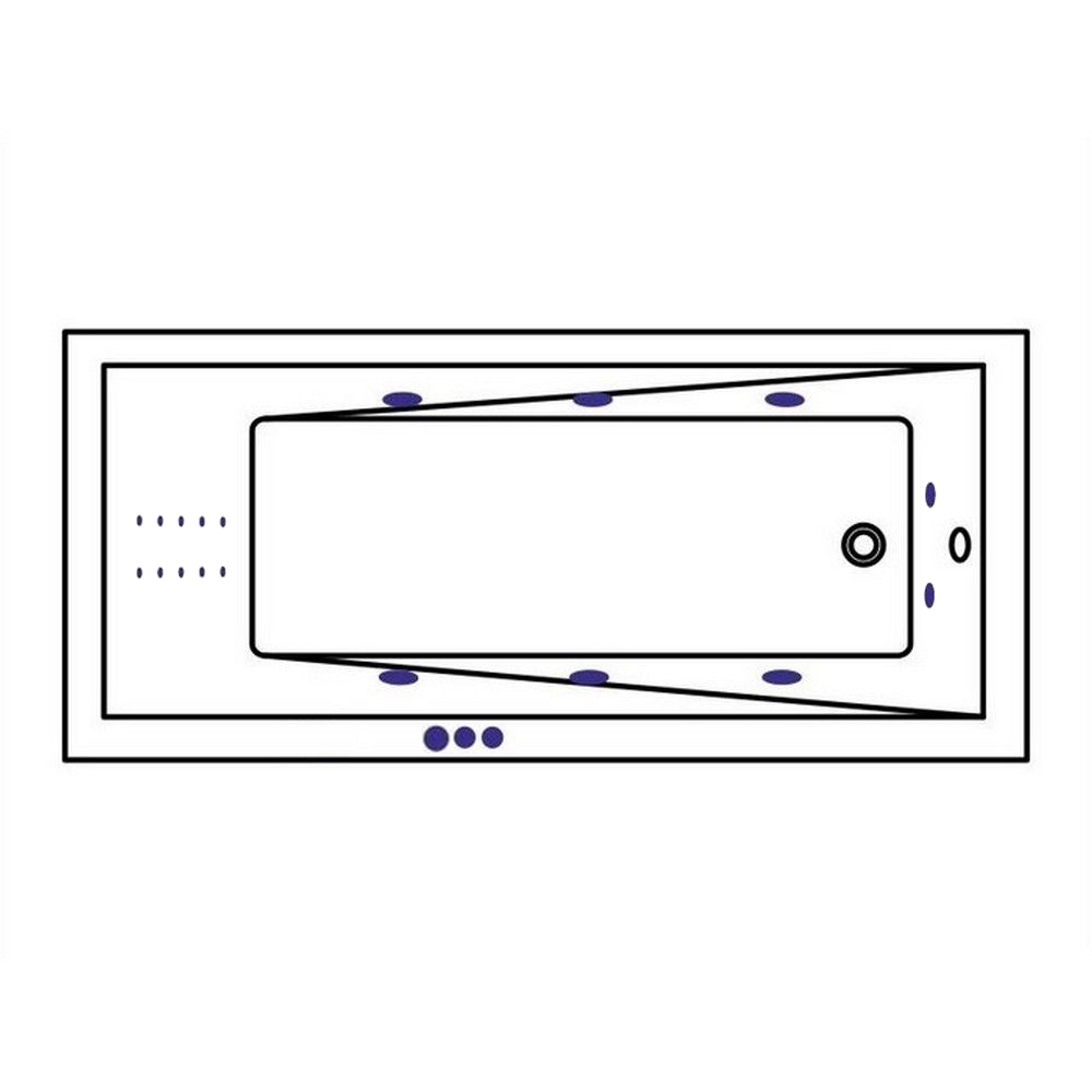 Ванна гидромассажная Whitecross Wave SMART NANO 0101.170075.100.SMARTNANO.CR 170x75 (хром, белый), каркас, слив-перелив