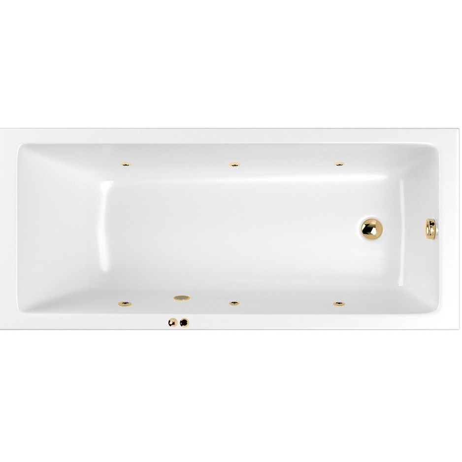 Ванна гидромассажная Whitecross Wave Slim SOFT 0111.170075.100.SOFT.GL 170x75 (белый глянцевый, золотой), каркас, слив-перелив