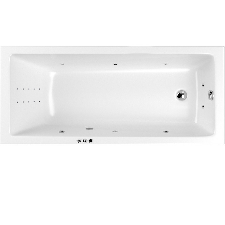 Ванна гидромассажная Whitecross Wave SMART NANO 0101.160070.100.SMARTNANO.CR 160x70 (хром, белый), каркас, слив-перелив