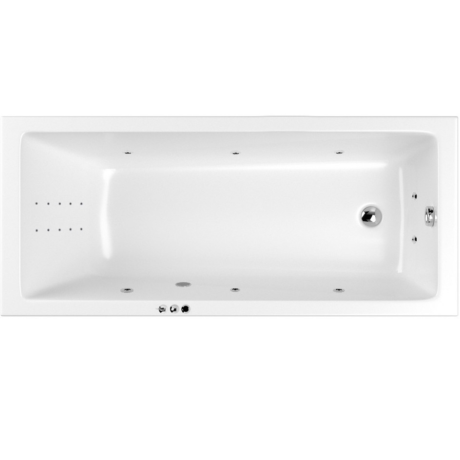 Ванна гидромассажная Whitecross Wave SMART NANO 0101.170075.100.SMARTNANO.CR 170x75 (хром, белый), каркас, слив-перелив