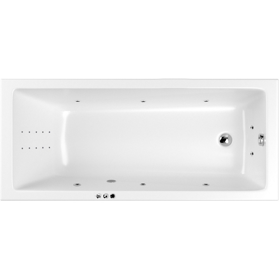Ванна гидромассажная Whitecross Wave SMART NANO 0101.180080.100.SMARTNANO.CR 180x80 (хром, белый), каркас, слив-перелив