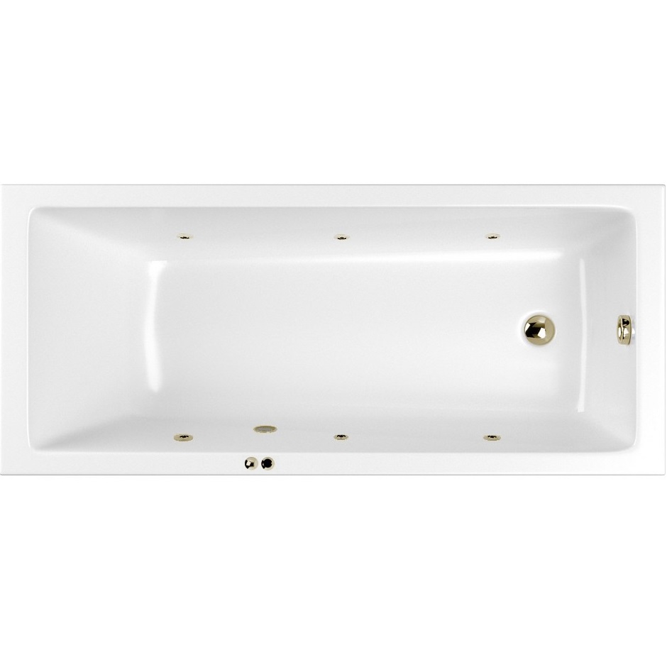 Ванна гидромассажная Whitecross Wave SOFT 0101.160080.100.SOFT.BR 160x80 (белый глянцевый, бронза), каркас, слив-перелив