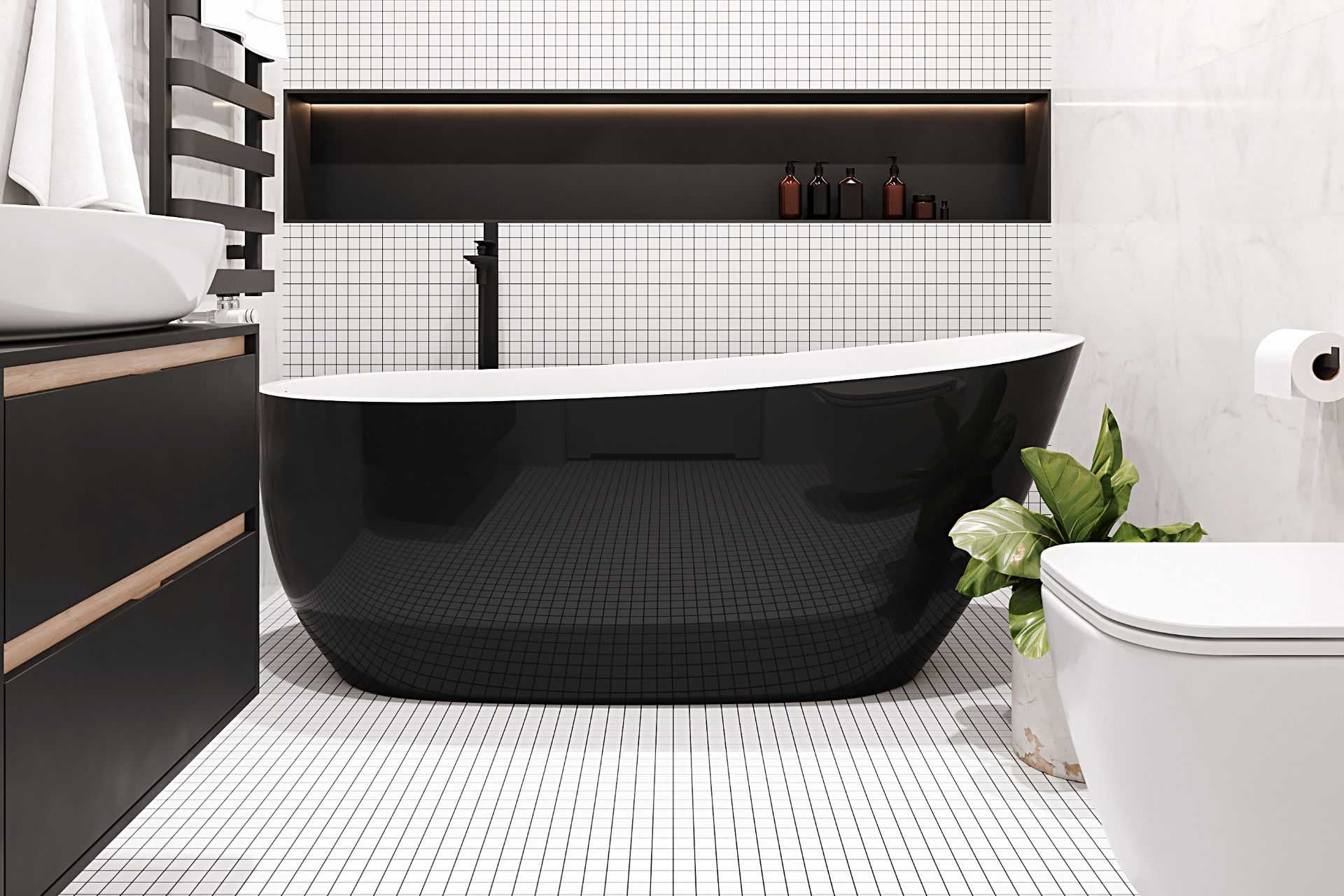 Ванна отдельностоящая Excellent Comfort 2.0 WAEX.CMP2.17WB 175x74 (белая/черная)