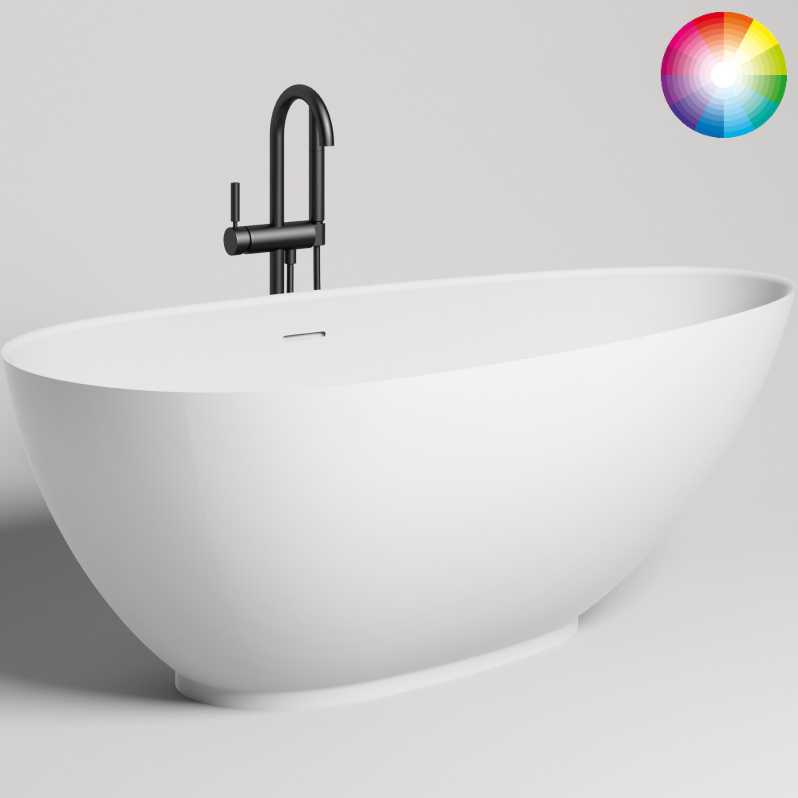 Ванна отдельностоящая Salini S-Stone Paola 101512SMF 172x82,5x62,2 (покраска RAL полностью, матовый), донный клапан, сифон, слив-перелив