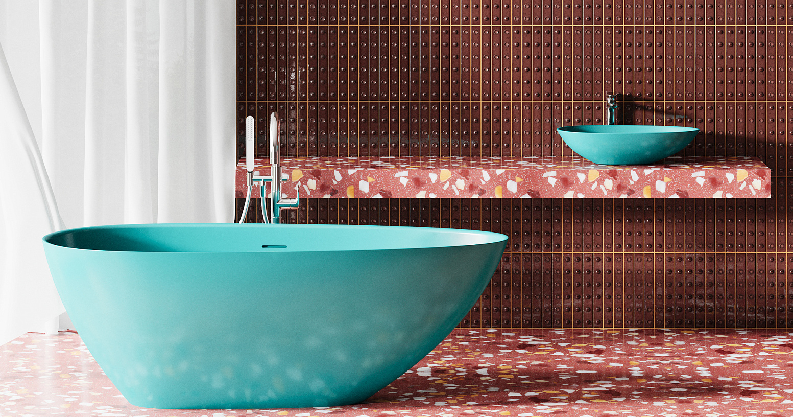 Ванна отдельностоящая Salini S-Stone Paola 1015203MF 160x80x60 (покраска RAL полностью, матовый), донный клапан, сифон, слив-перелив